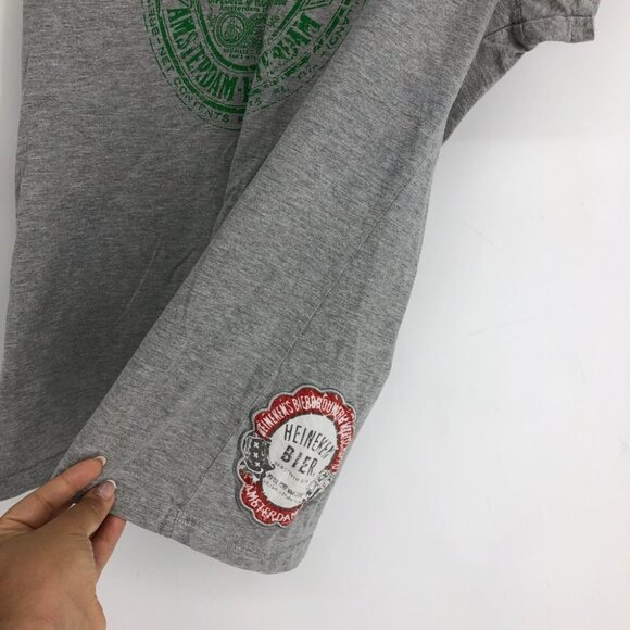 Heineken Grey Promo Merch V Neck Short Sleeve T Shirt size L but ~M - Picture 8 of 15